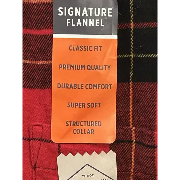 NWT St. John's Bay Red Plaid Signature Flannel Men's size XLT - Picture 3 of 6